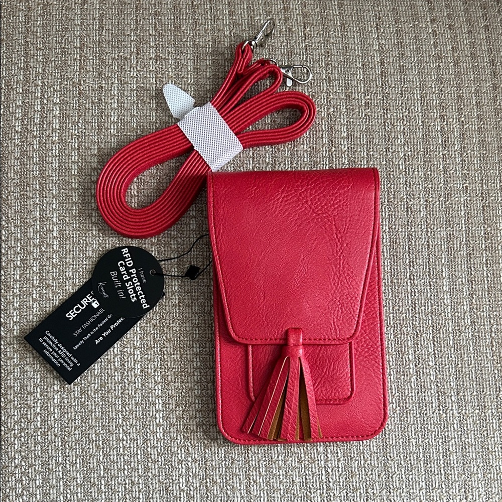 NWT K. Carroll Crossbody Red Card Holder.